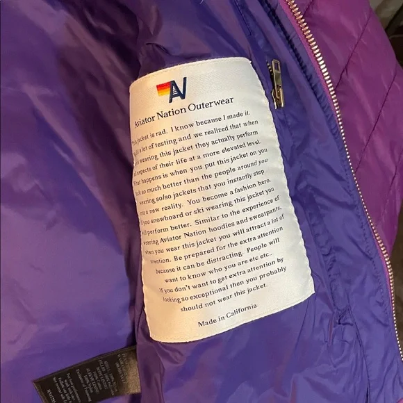 Aviator Nation jacket coat purple XS - Picture 4 of 6